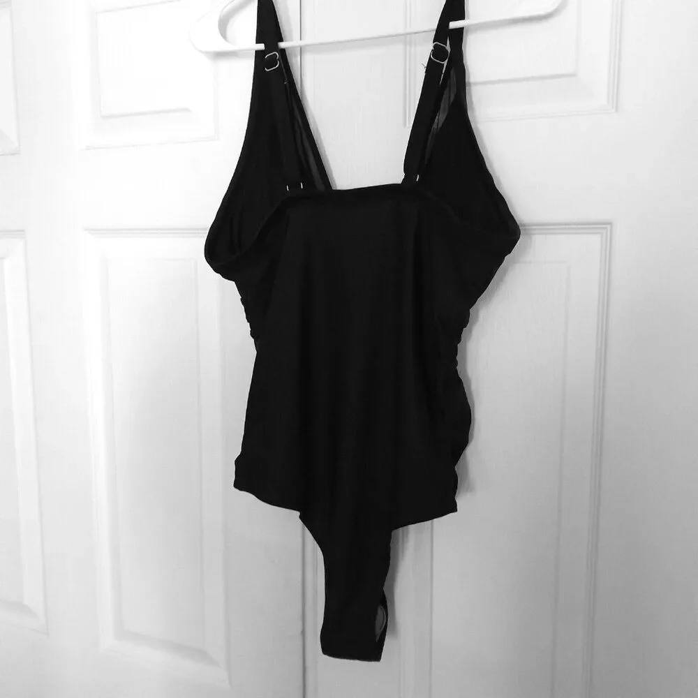 One Piece Black Bathing Swimsuit Size Large